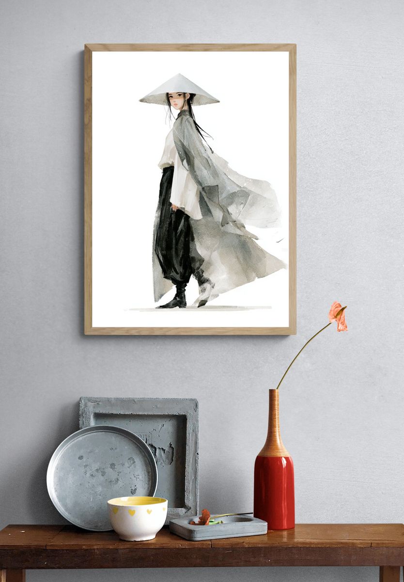Asian Fashion Watercolor Poster. — room view 3