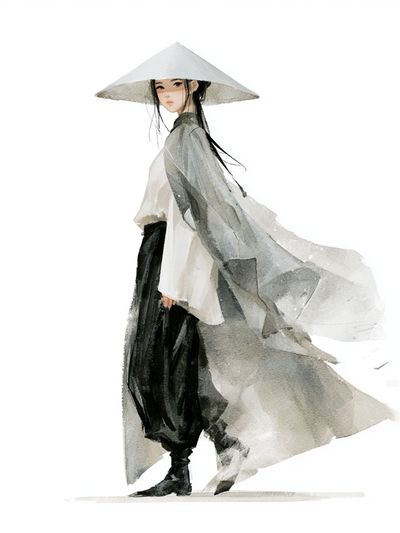 Asian Fashion Watercolor Poster. poster