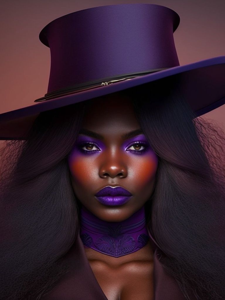 Purple Portrait Fashion Poster. poster detail