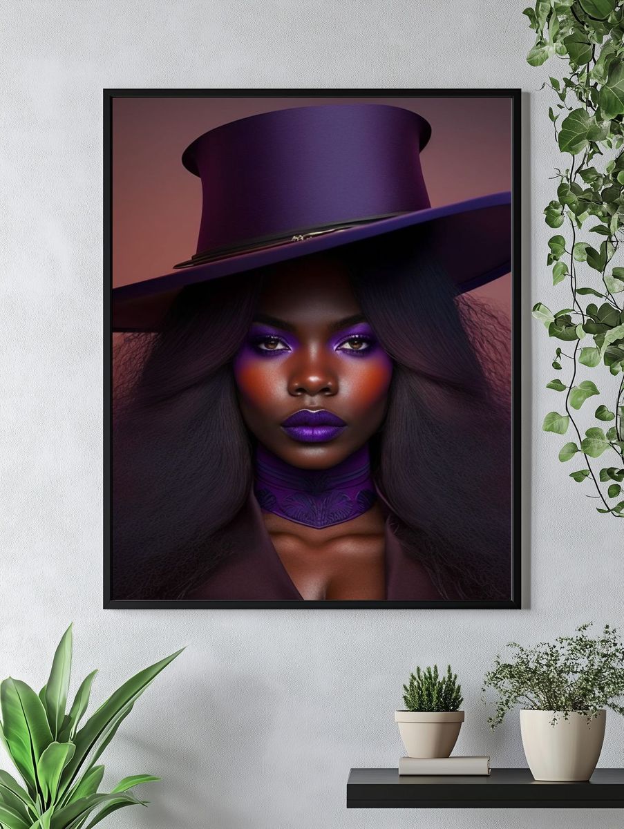 Purple Portrait Fashion Poster. — room view 4