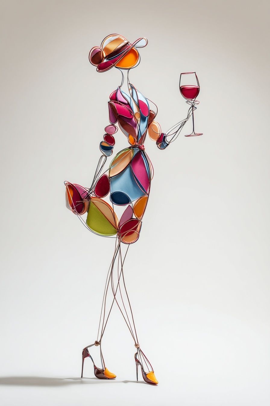 Fashion Figure with Wine Glass Poster. poster — fashion art