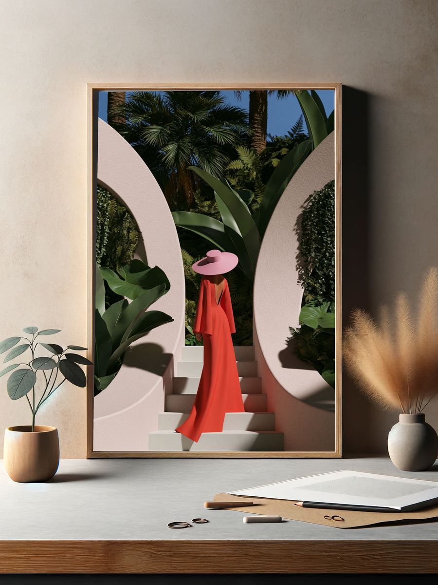 Palm Garden Fashion Poster. — room view 2