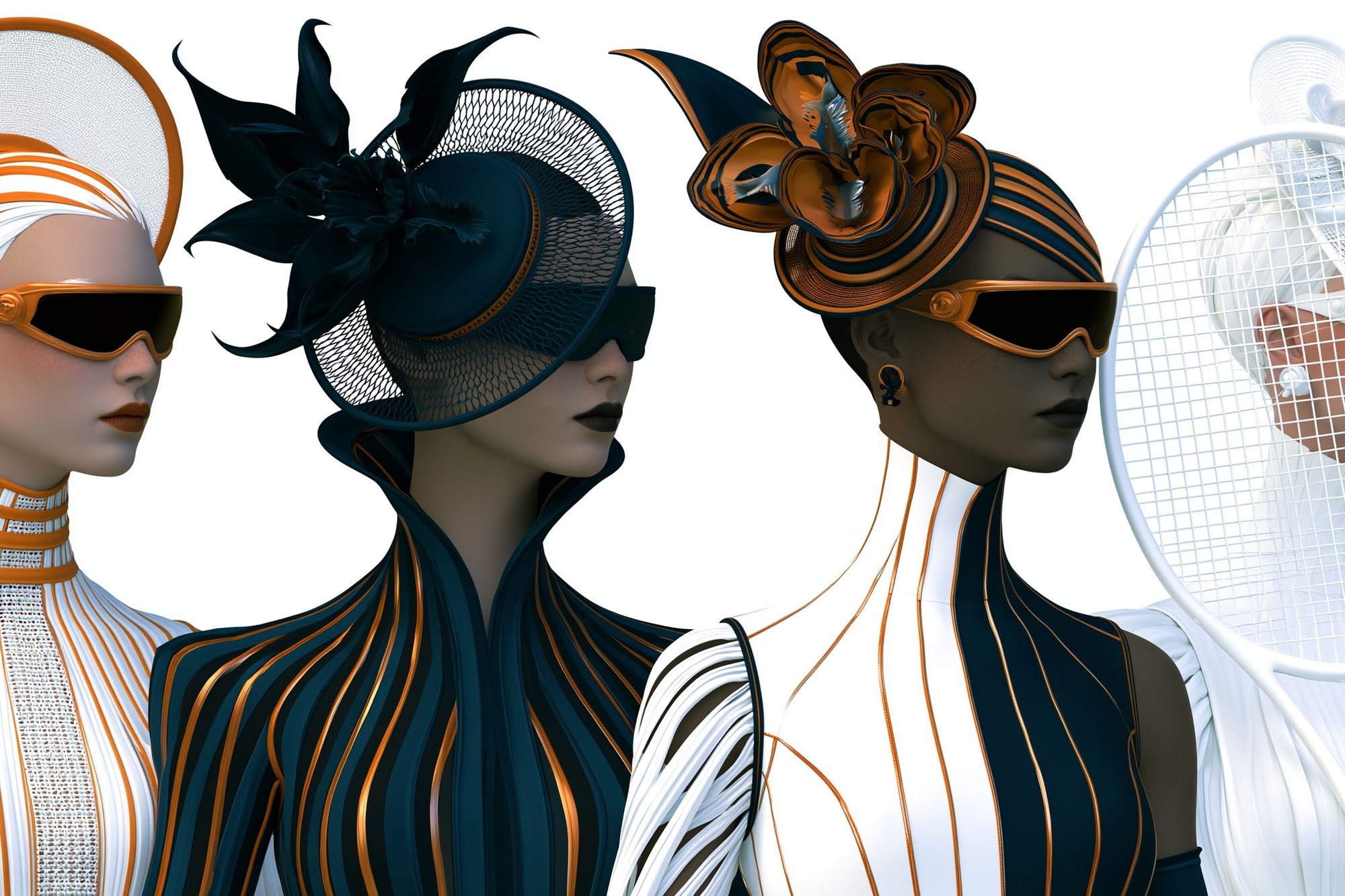 Futurist Fashion Portrait Poster. poster detail