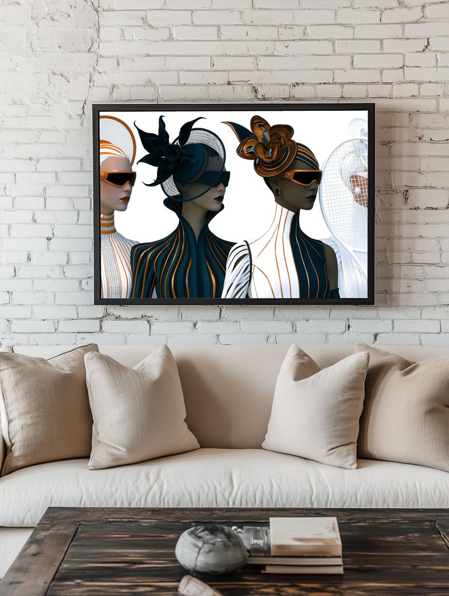 Futurist Fashion Portrait Poster. room preview