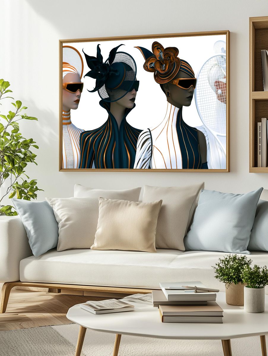 Futurist Fashion Portrait Poster. — room view 2