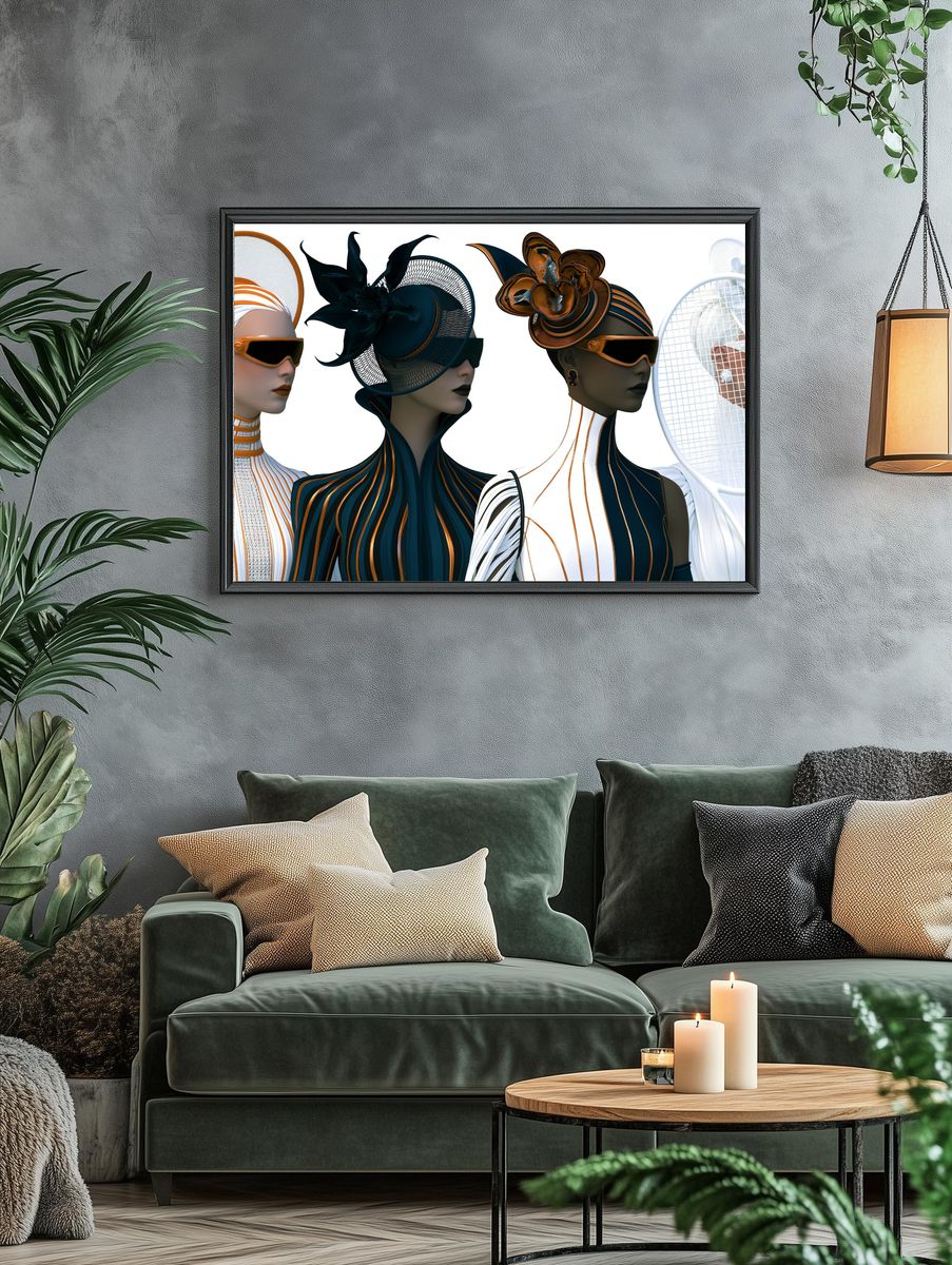 Futurist Fashion Portrait Poster. — room view 4