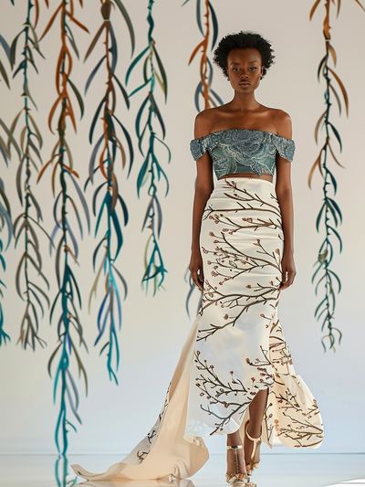 Botanical Fashion Portrait Poster.