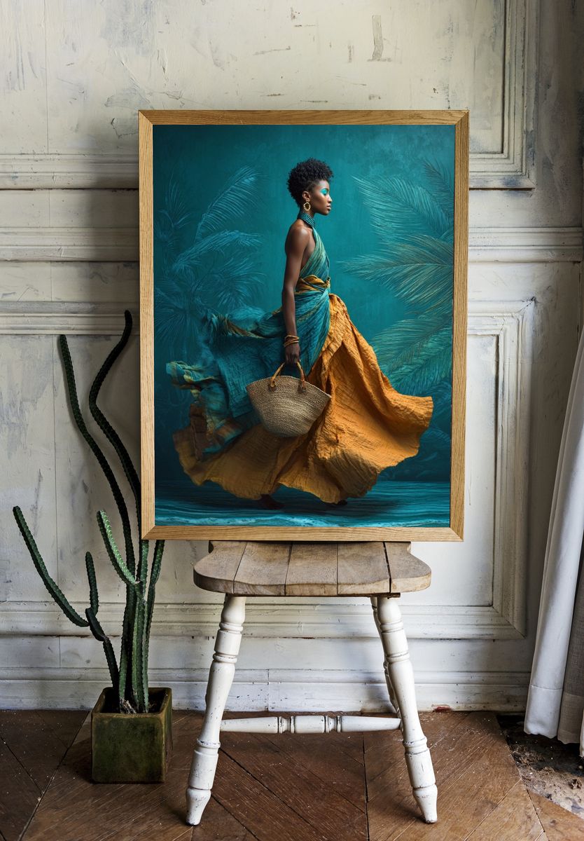 Tropical Elegance Fashion Poster room preview