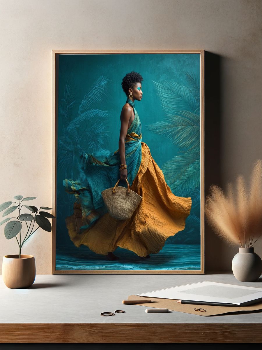Tropical Elegance Fashion Poster. — room view 2
