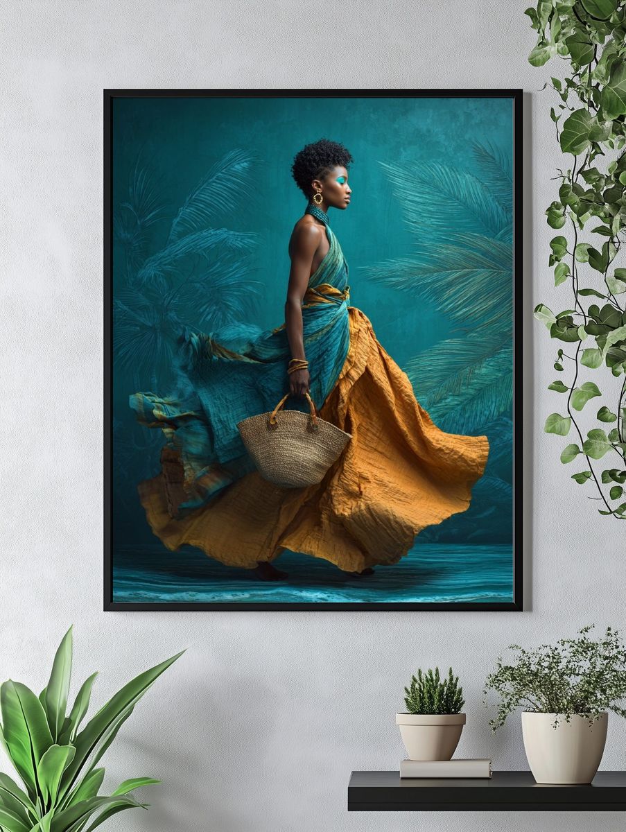 Tropical Elegance Fashion Poster. — room view 4