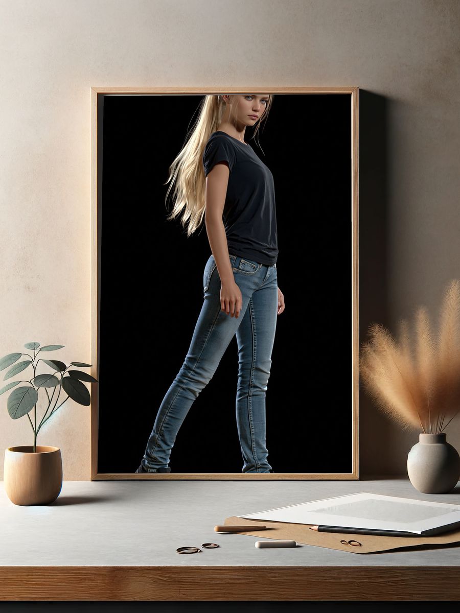 Fashion Model Portrait Poster. — room view 2