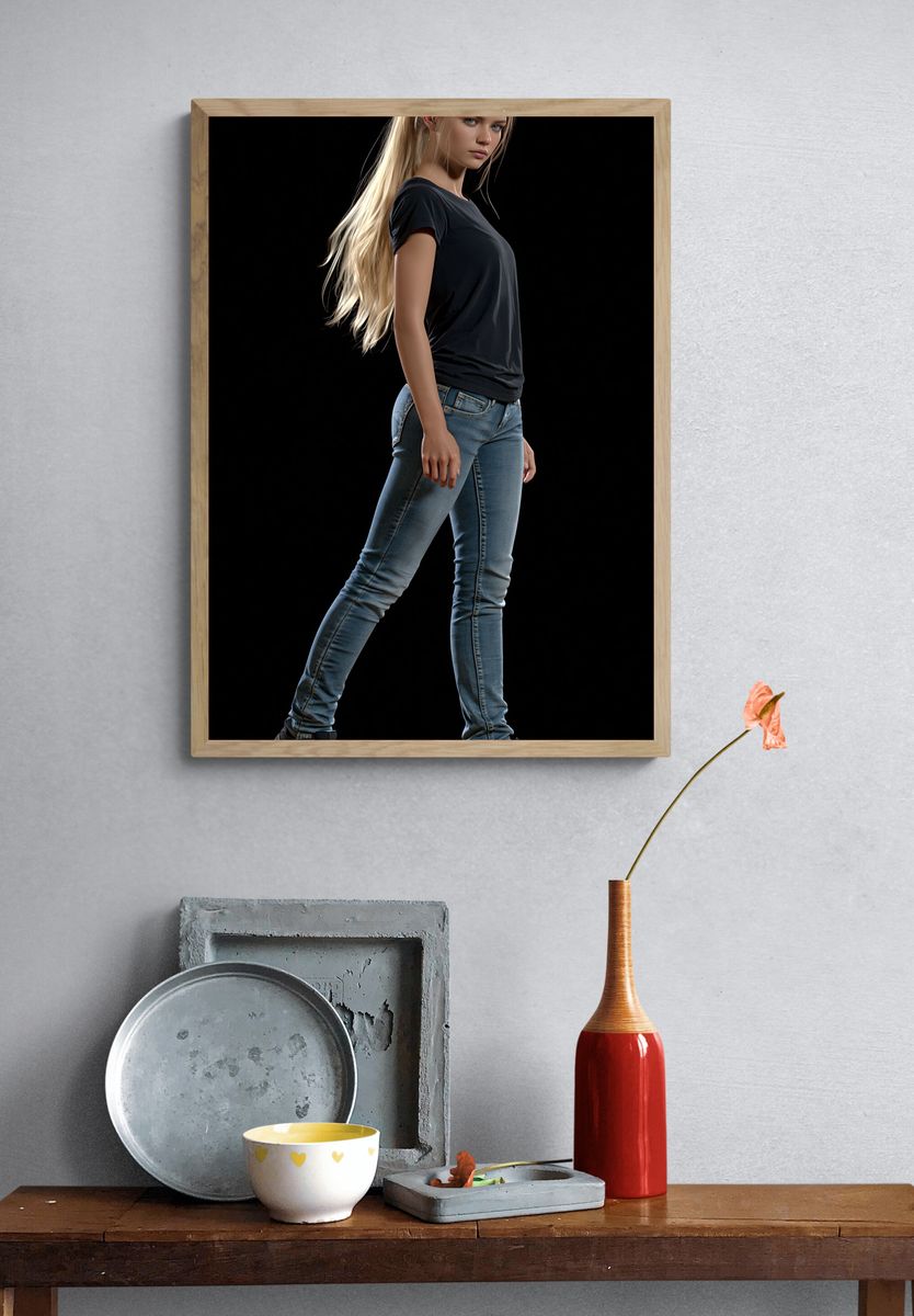 Fashion Model Portrait Poster. — room view 3