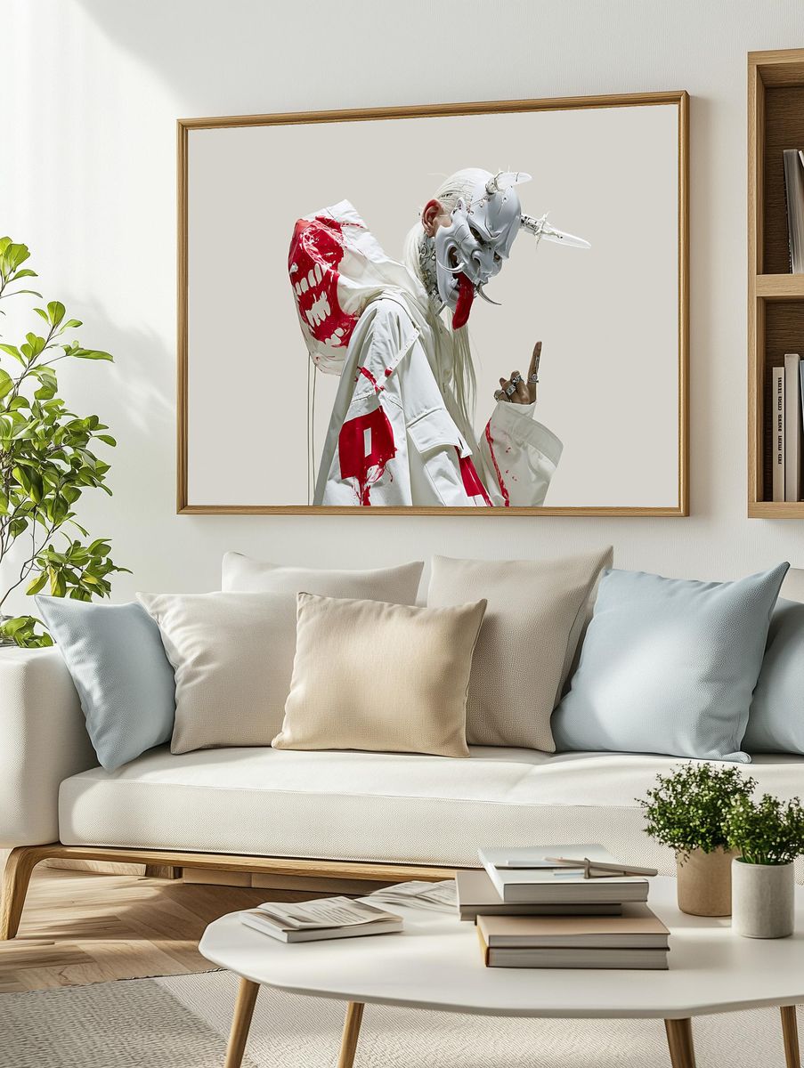 Avant-Garde Mask Portrait Print. — room view 2