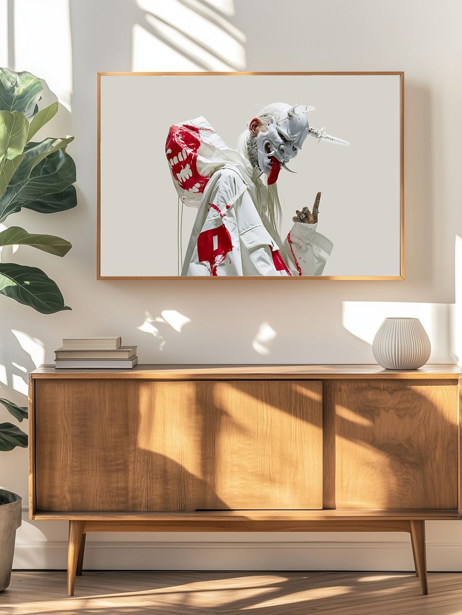 Avant-Garde Mask Portrait Print. — room view 3