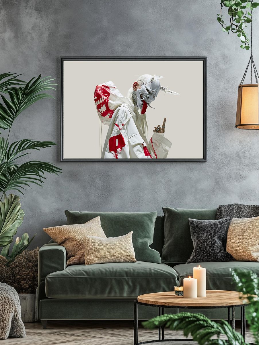 Avant-Garde Mask Portrait Print. — room view 4