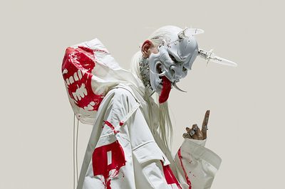 Avant-Garde Mask Portrait Print. poster