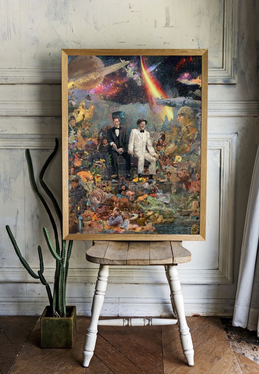 Surreal Cosmic Collage Poster. — room view 1