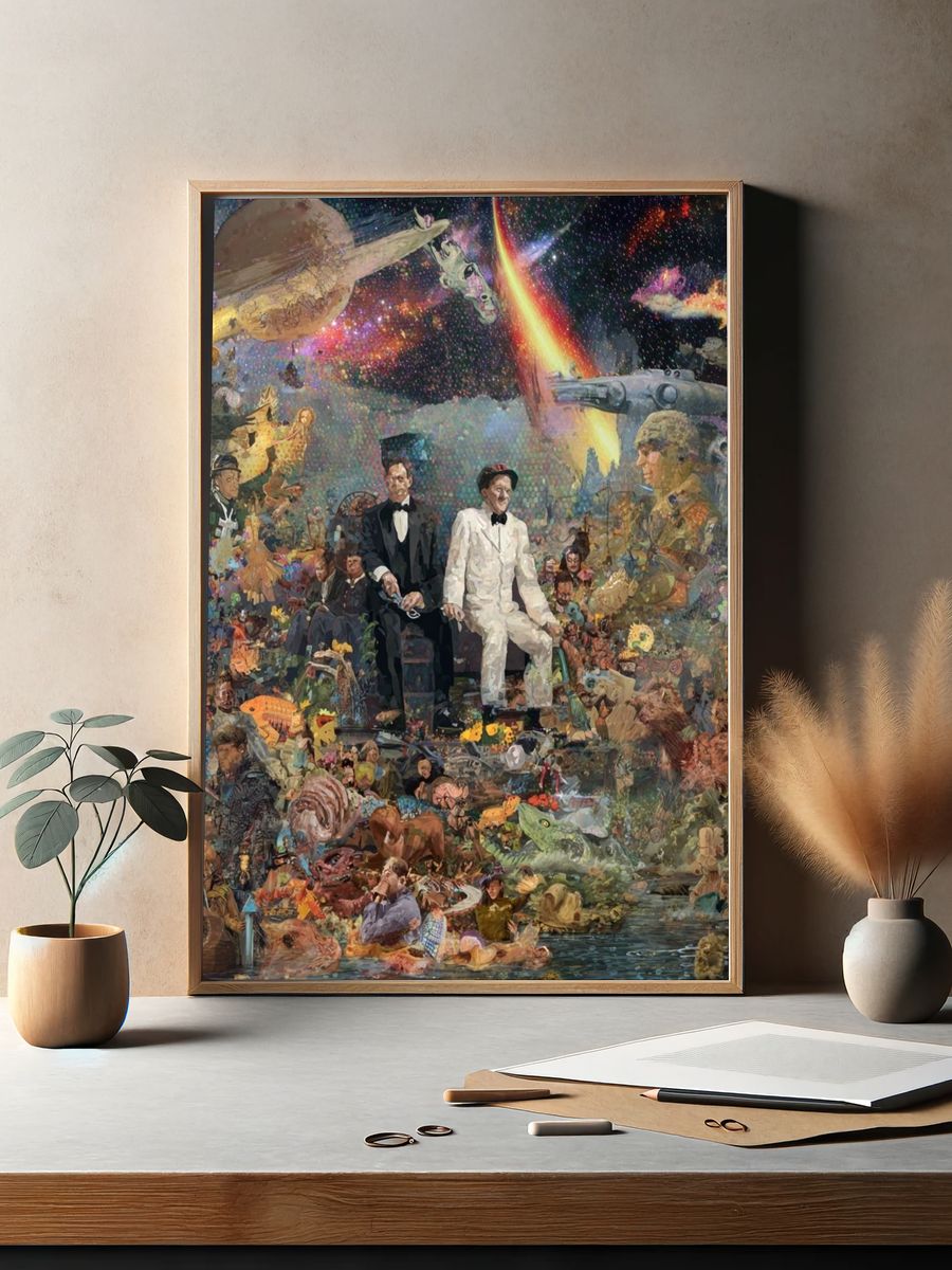 Surreal Cosmic Collage Poster. — room view 2