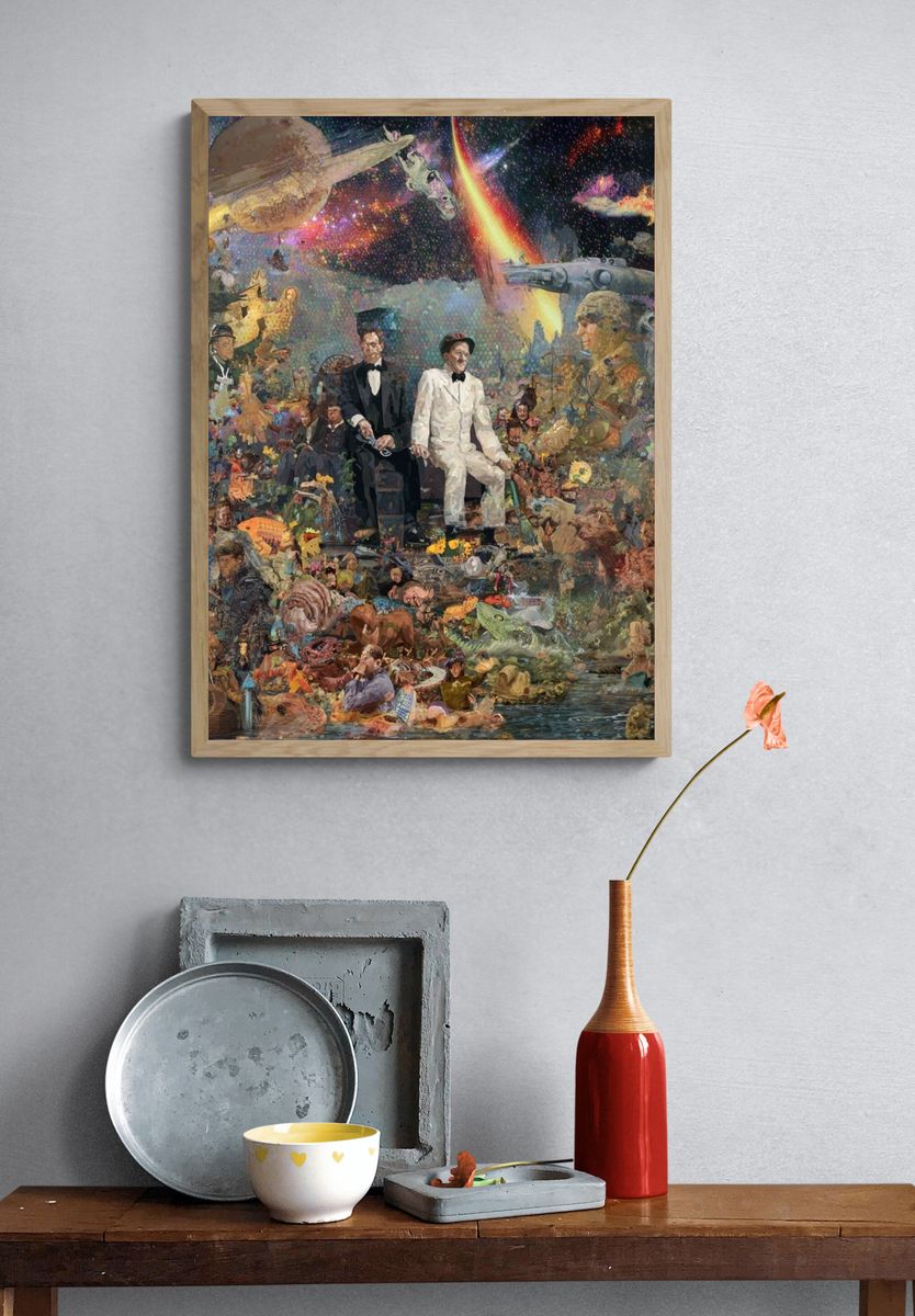 Surreal Cosmic Collage Poster. — room view 3