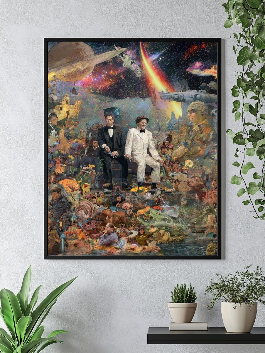 Surreal Cosmic Collage Poster. — room view 4