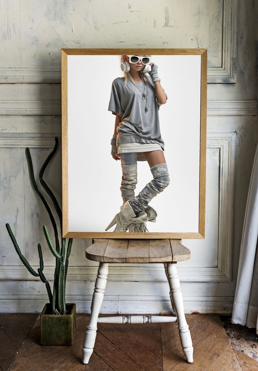 Avant-Garde Fashion Portrait Poster. room preview