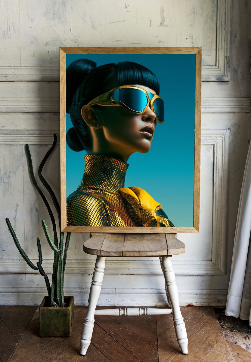 Futuristic Fashion Portrait Poster. room preview