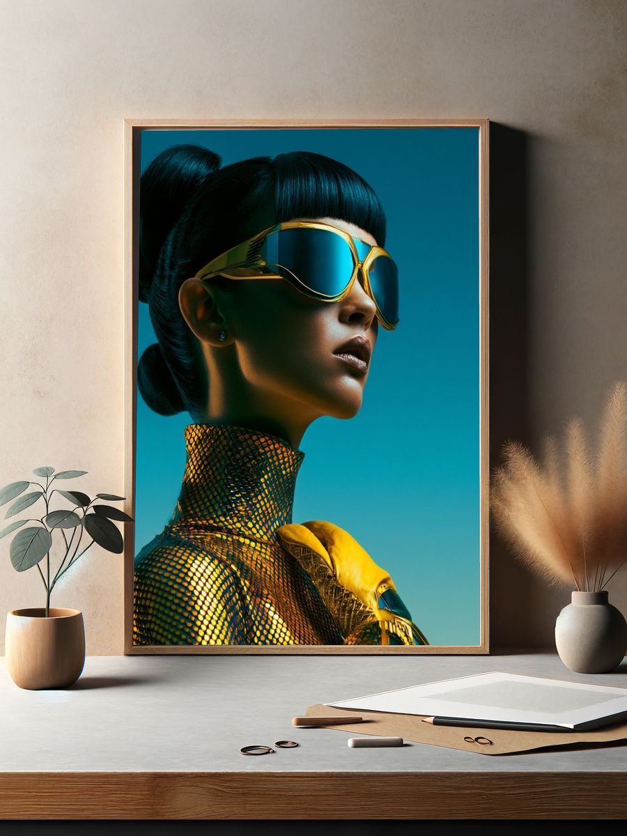 Futuristic Fashion Portrait Poster. — room view 2