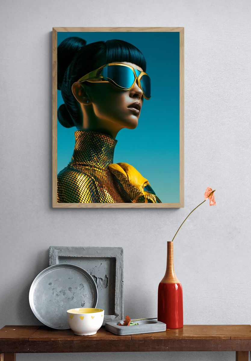 Futuristic Fashion Portrait Poster. — room view 3