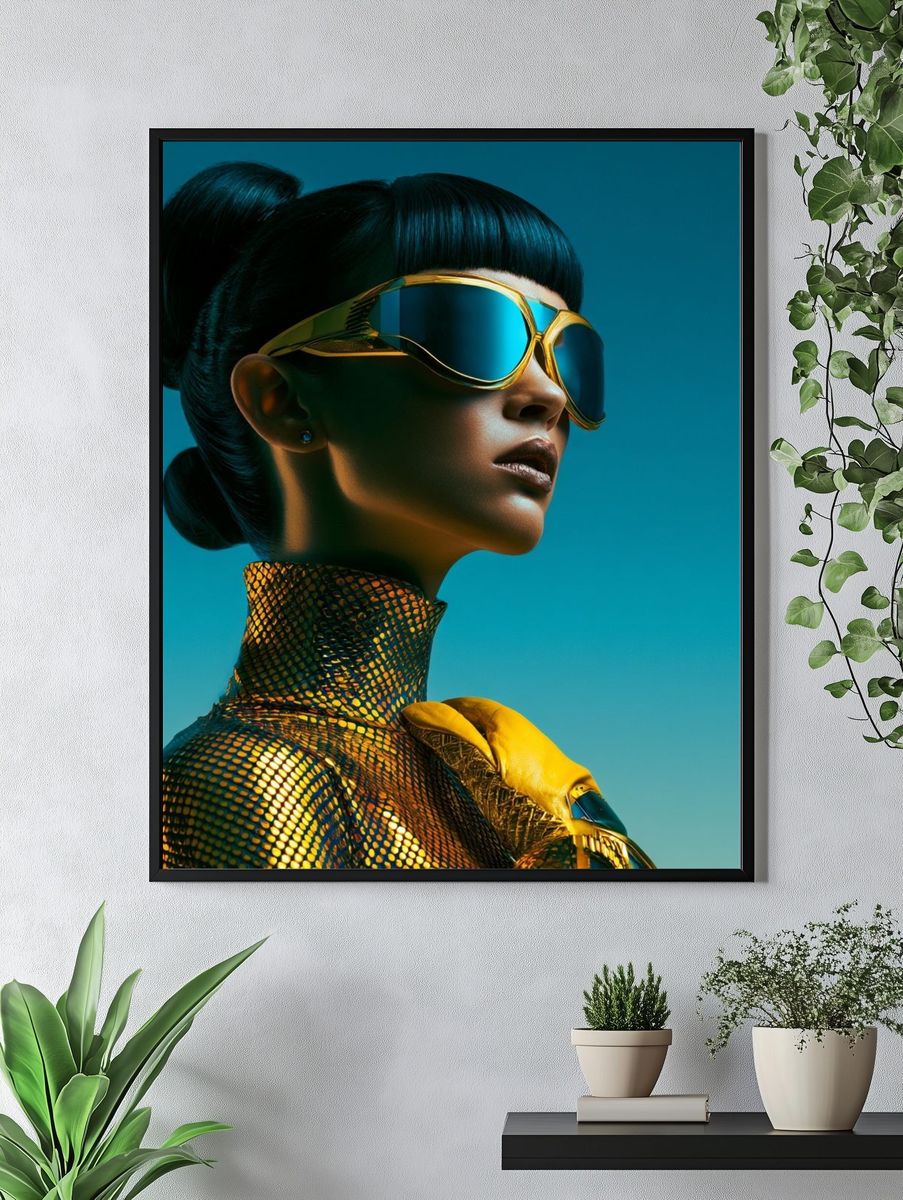 Futuristic Fashion Portrait Poster. — room view 4