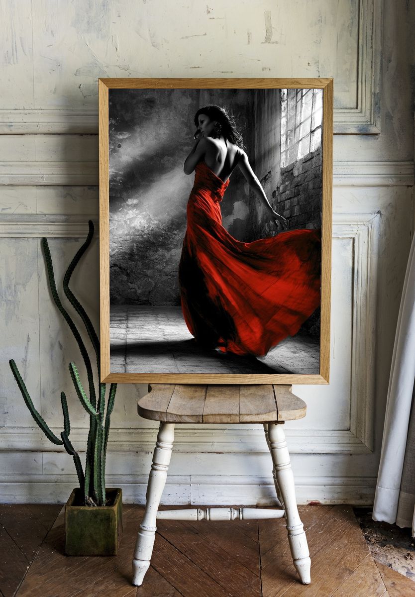 Crimson Elegance Fashion Poster. — room view 1