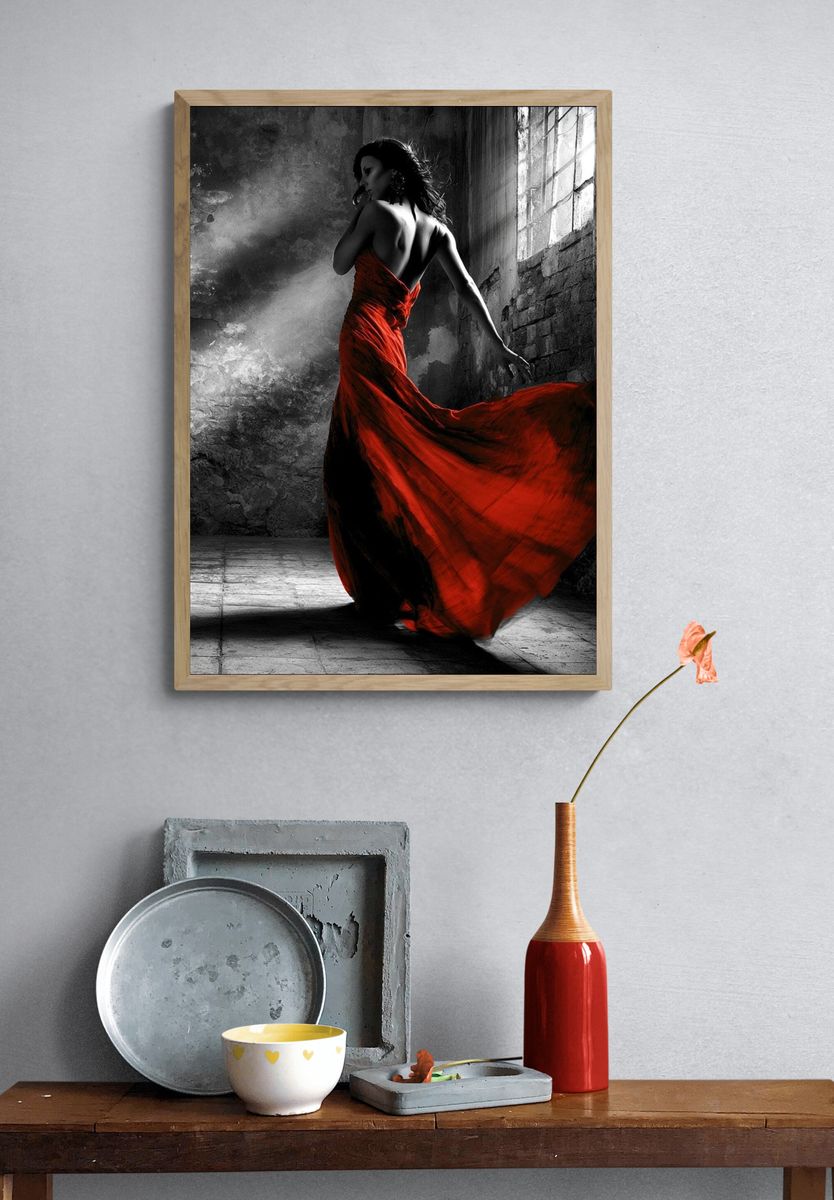Crimson Elegance Fashion Poster. — room view 3