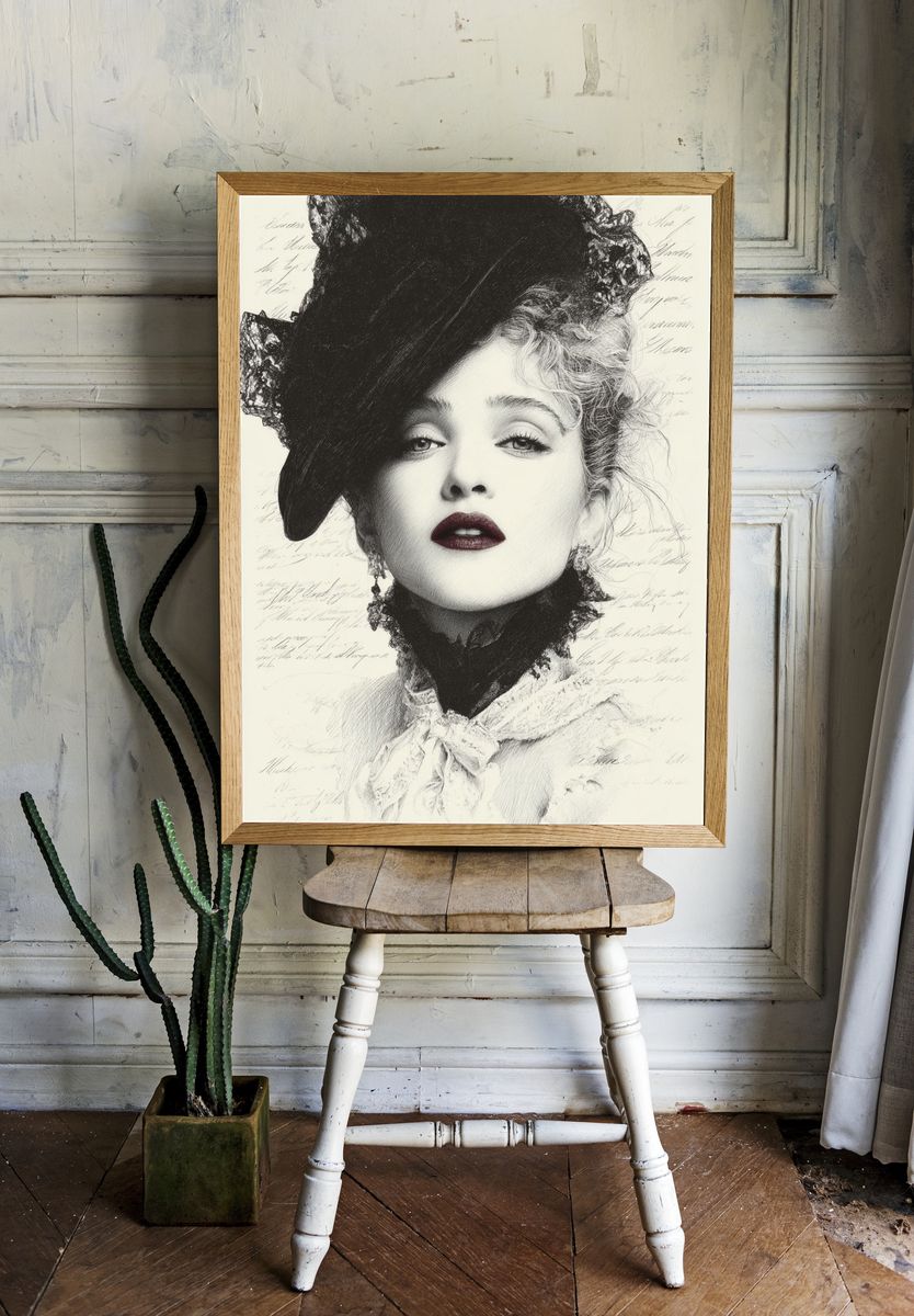 Elegant Woman Portrait Print. — room view 1