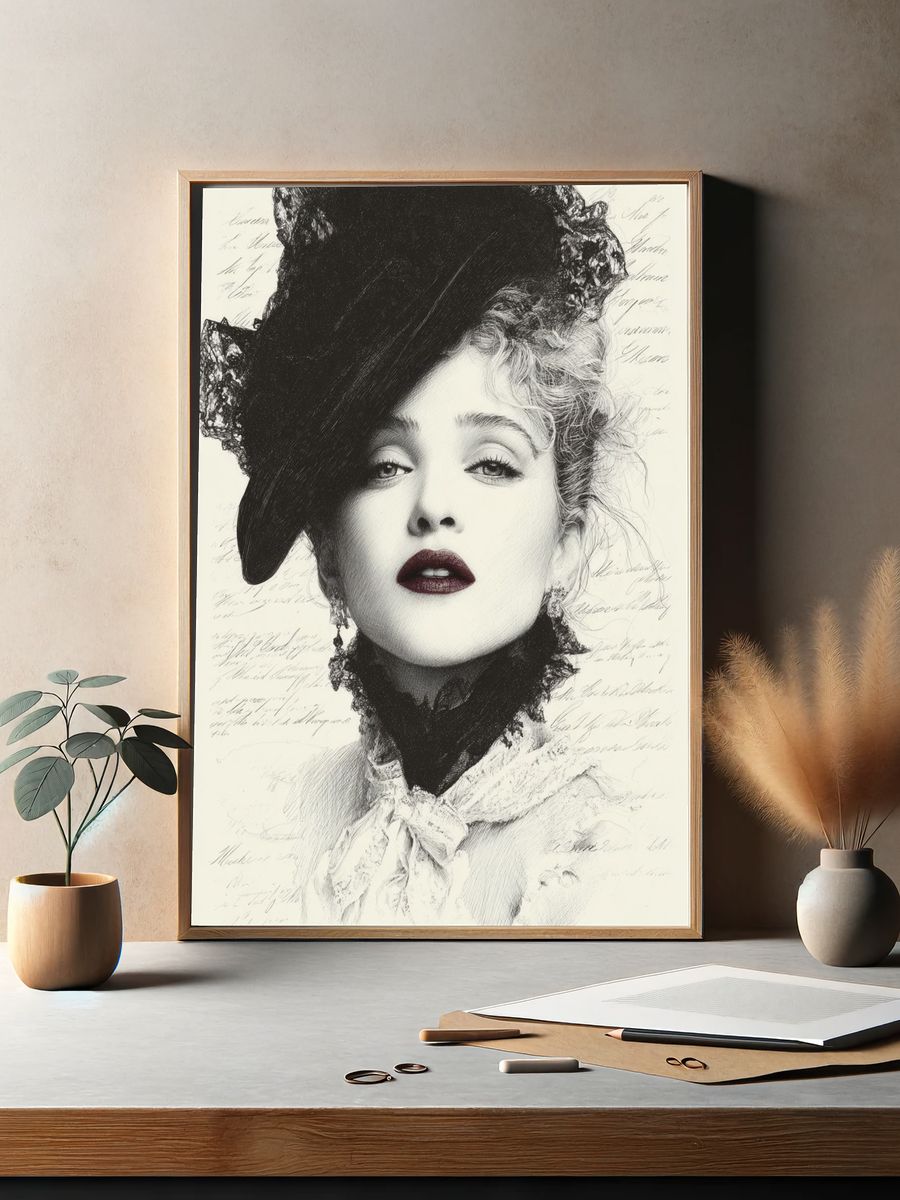 Elegant Woman Portrait Print. — room view 2