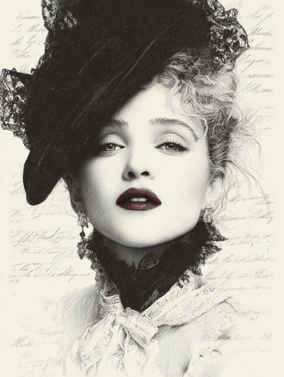 Elegant Woman Portrait Print.