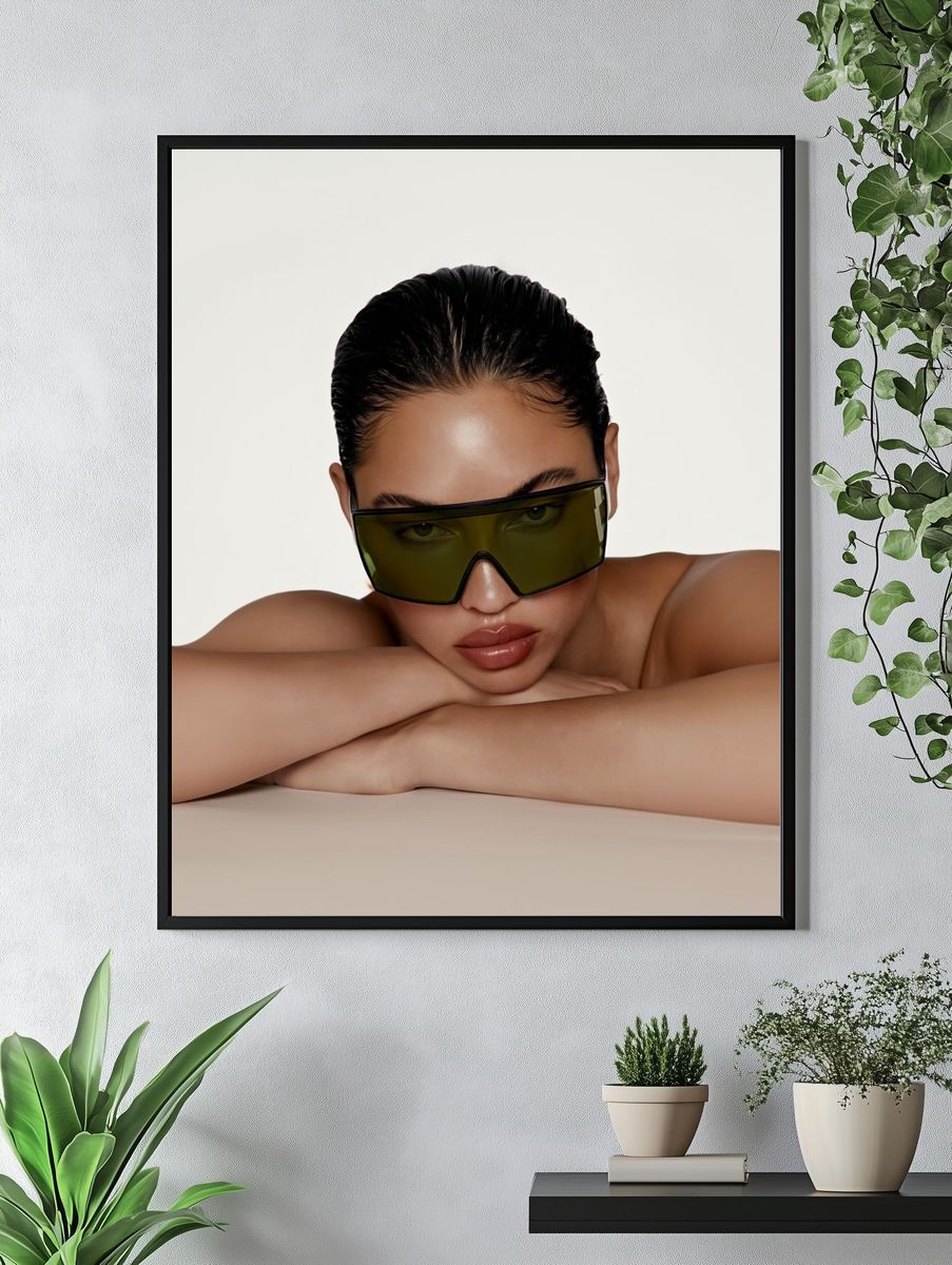 Sleek Sunglasses Portrait Print. — room view 4