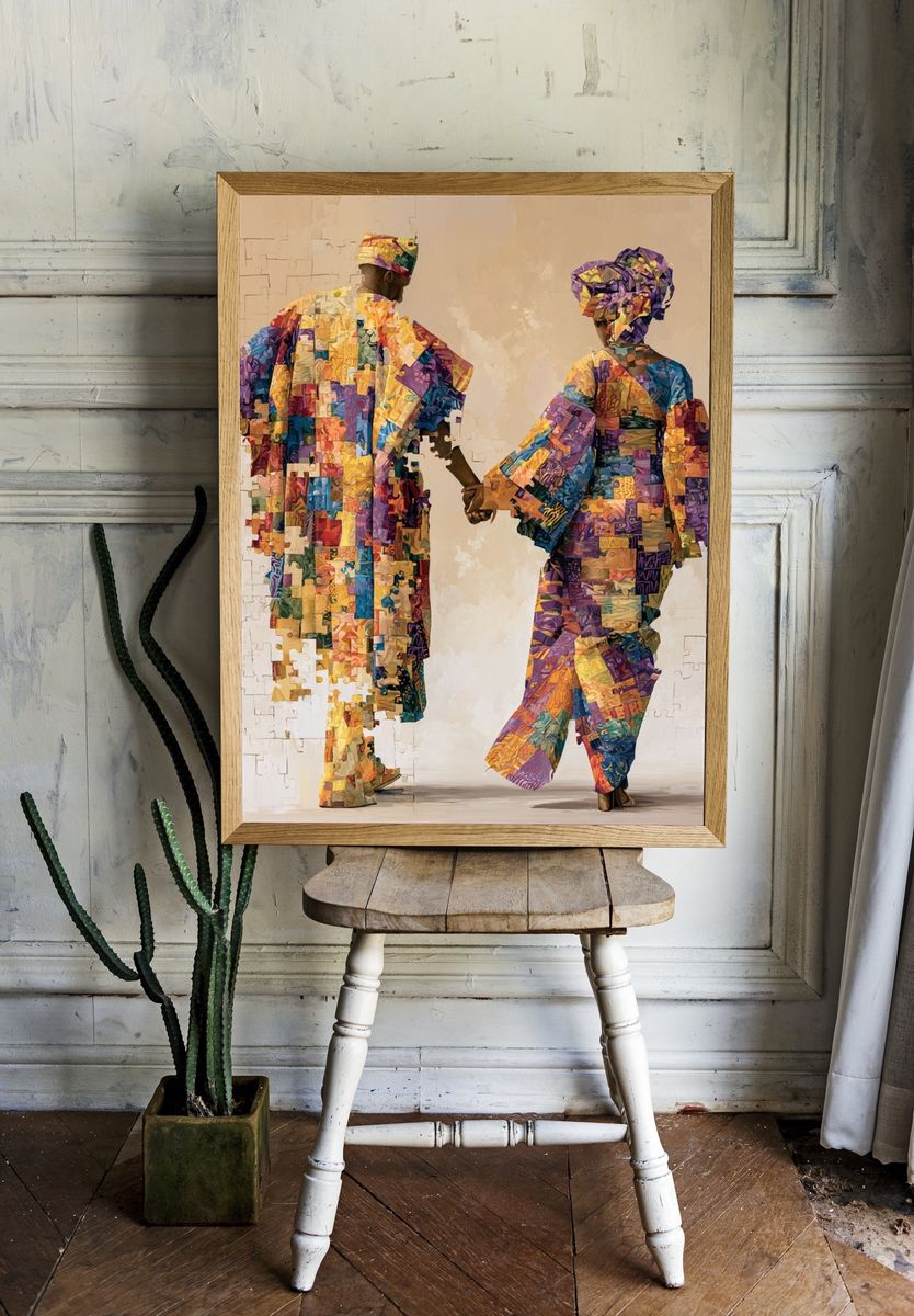 Colorful African Couple Fashion Poster. room preview