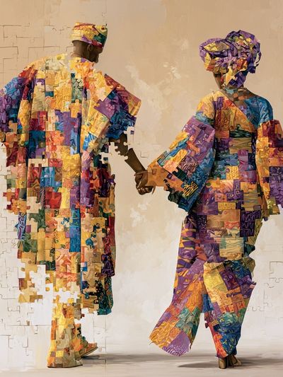Colorful African Couple Fashion Poster.