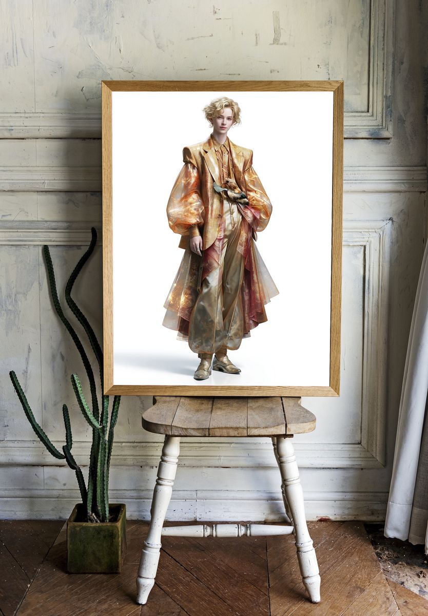 Golden Fashion Portrait Poster. room preview