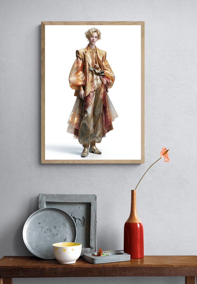 Golden Fashion Portrait Poster. — room view 3
