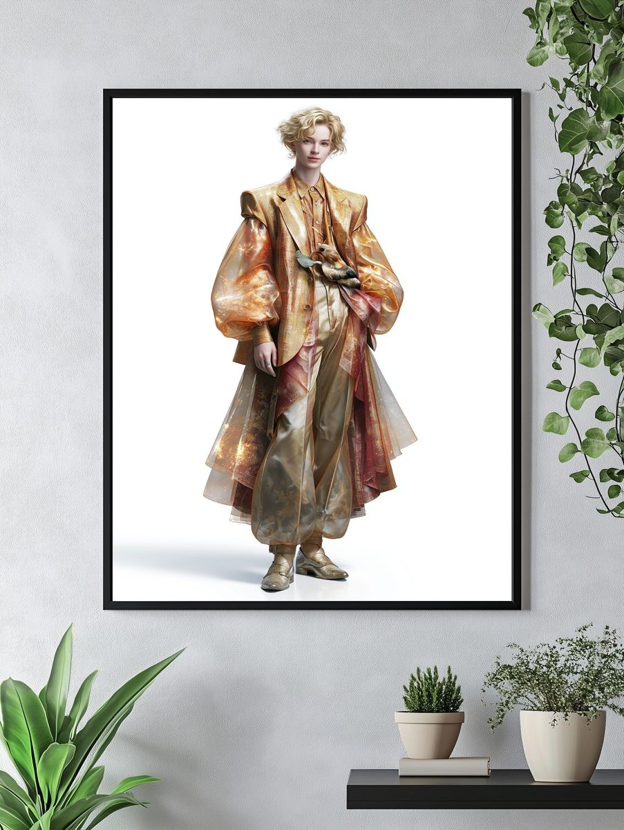 Golden Fashion Portrait Poster. — room view 4