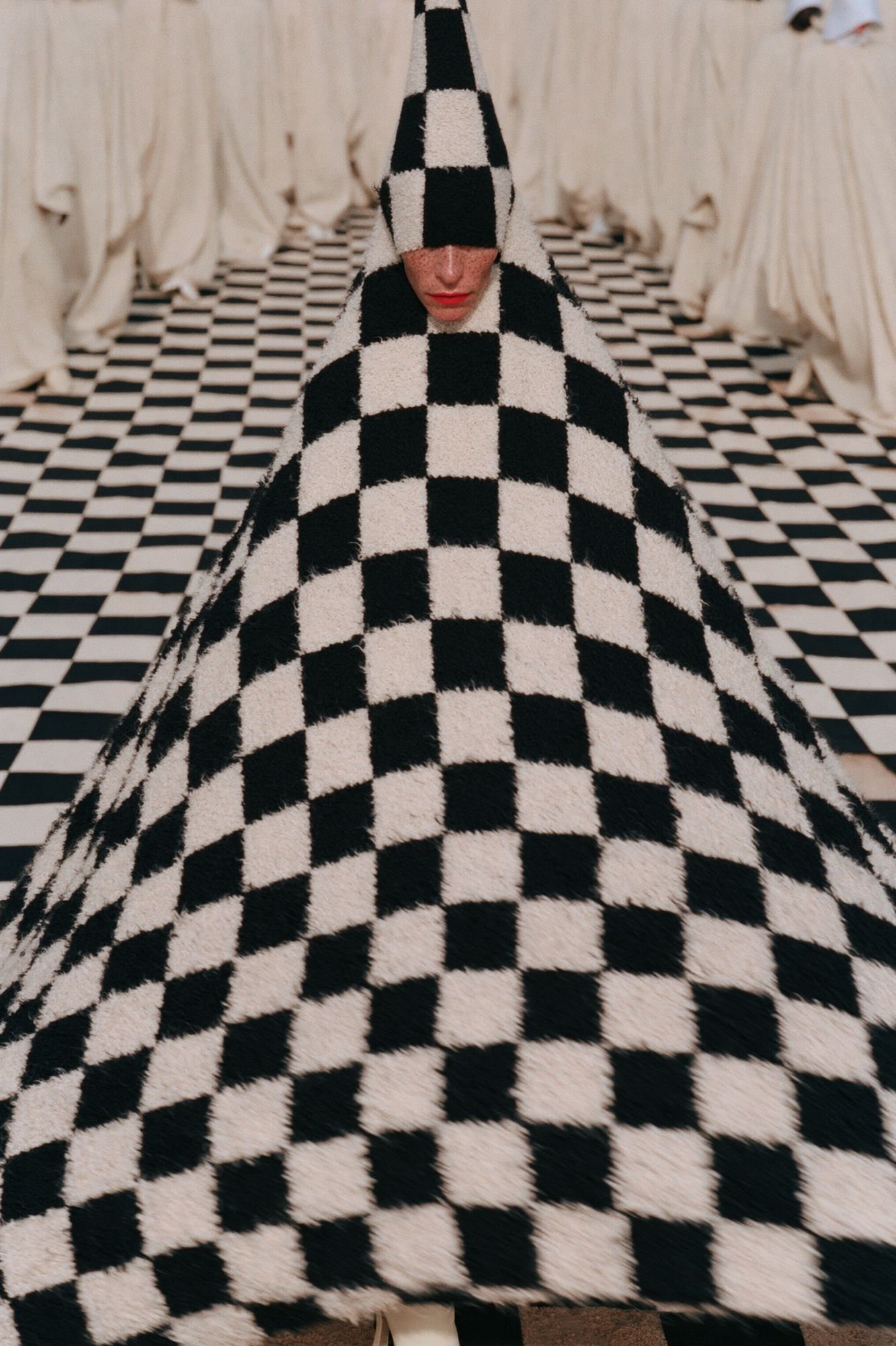 Checkerboard Couture Fashion Poster. poster detail