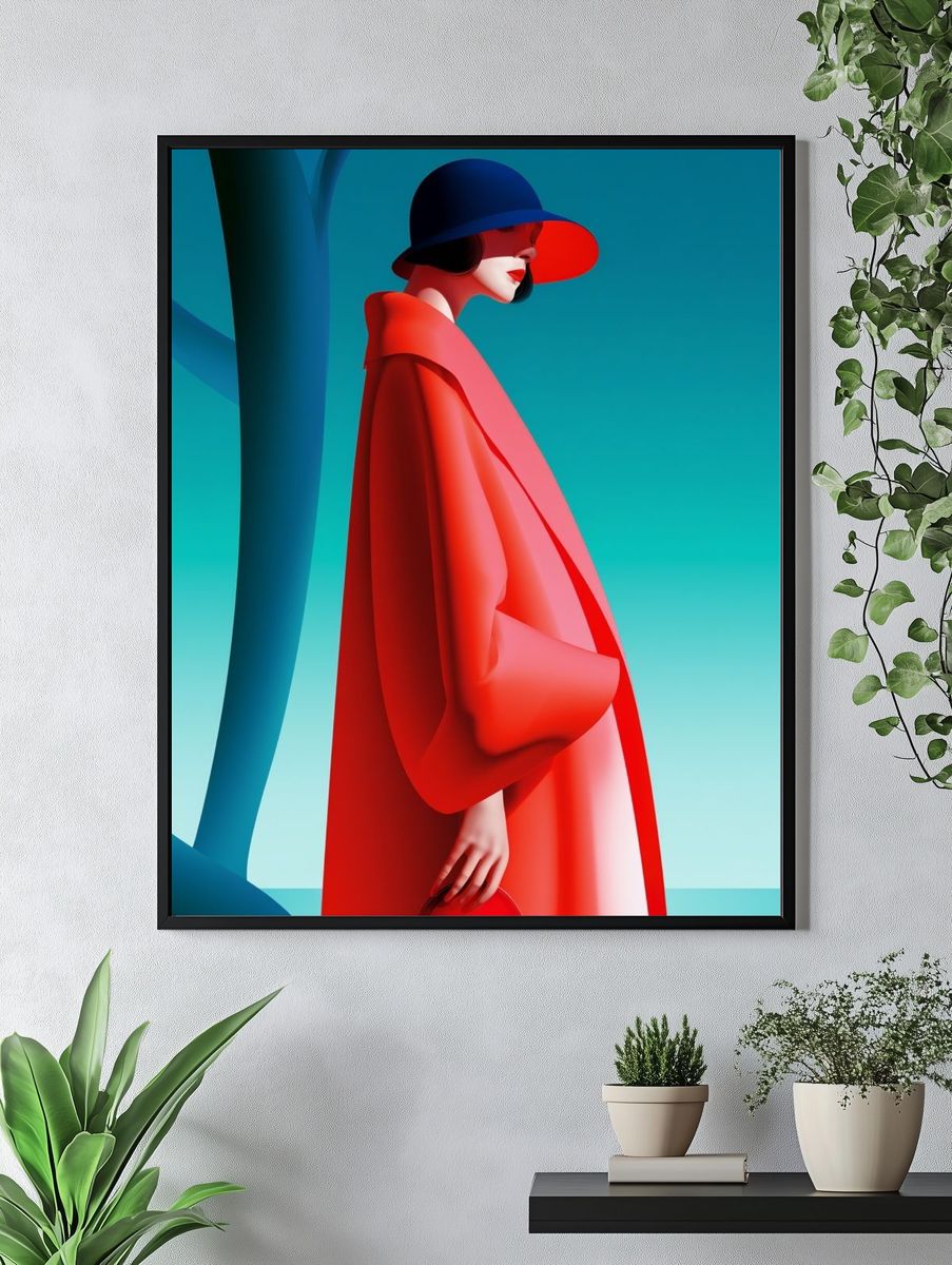 Red Fashion Silhouette Poster. — room view 4