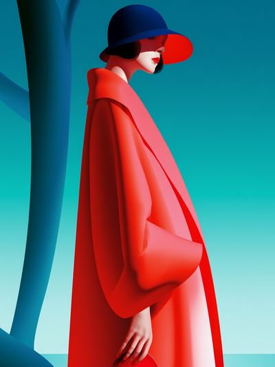 Red Fashion Silhouette Poster. poster