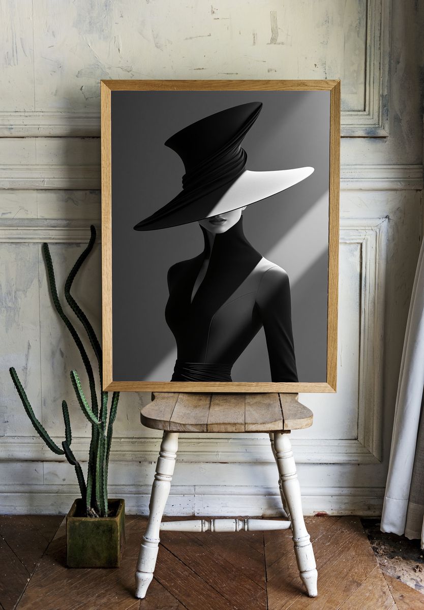 Avant-Garde Fashion Portrait Poster. room preview