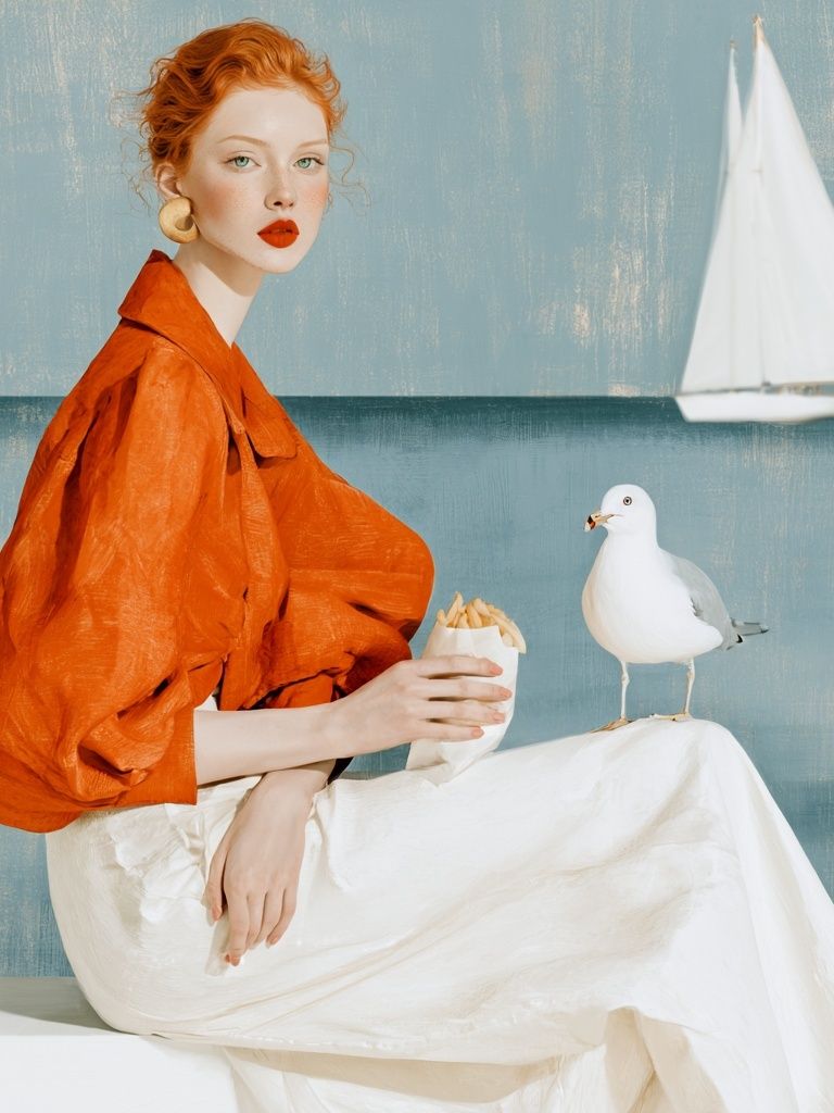 Seaside Muse Fashion Print. poster detail