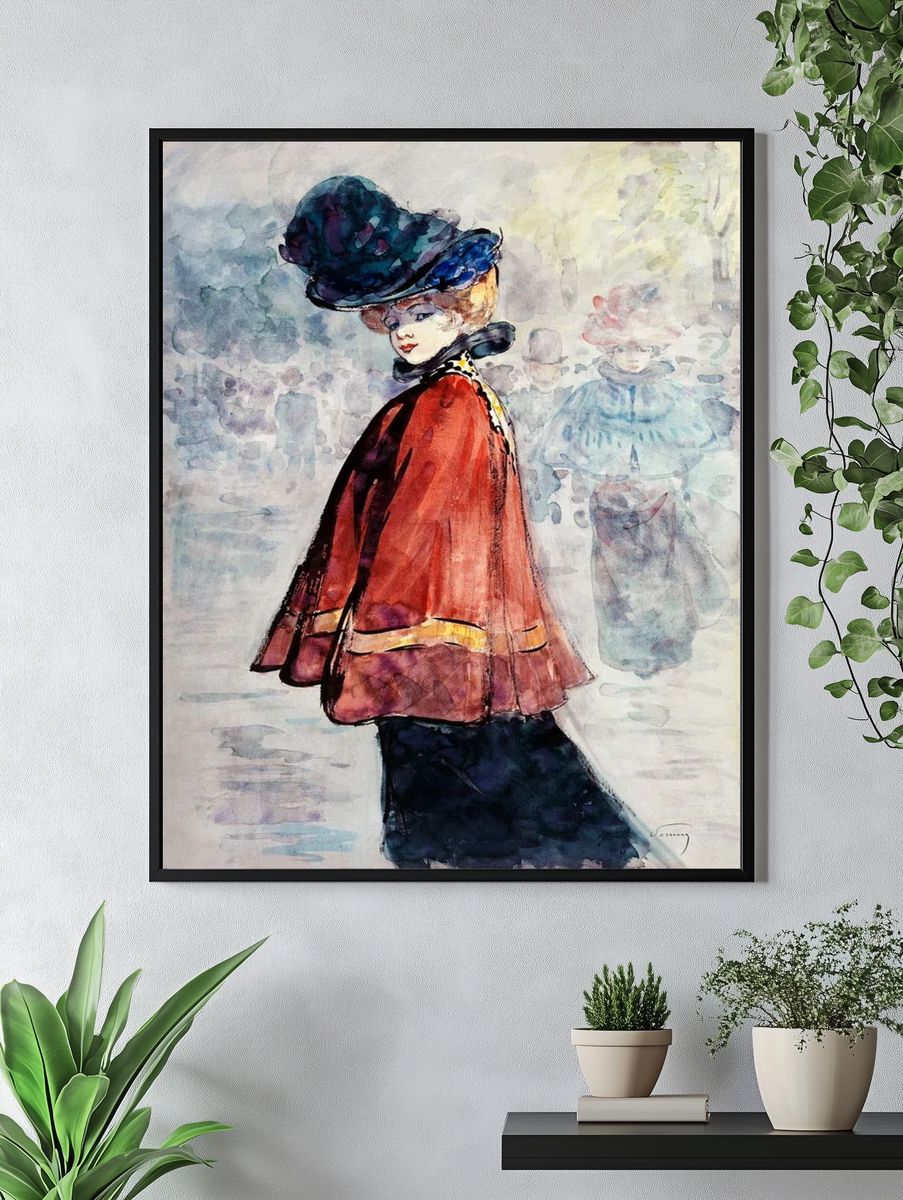 Elegant red cape (1890-1900) painting. — room view 4