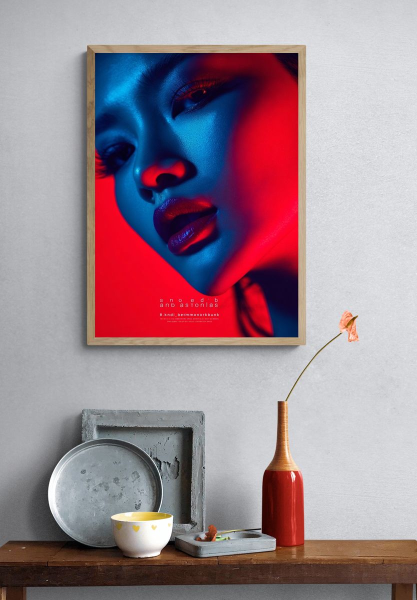 Neon Portrait Fashion Poster. — room view 3
