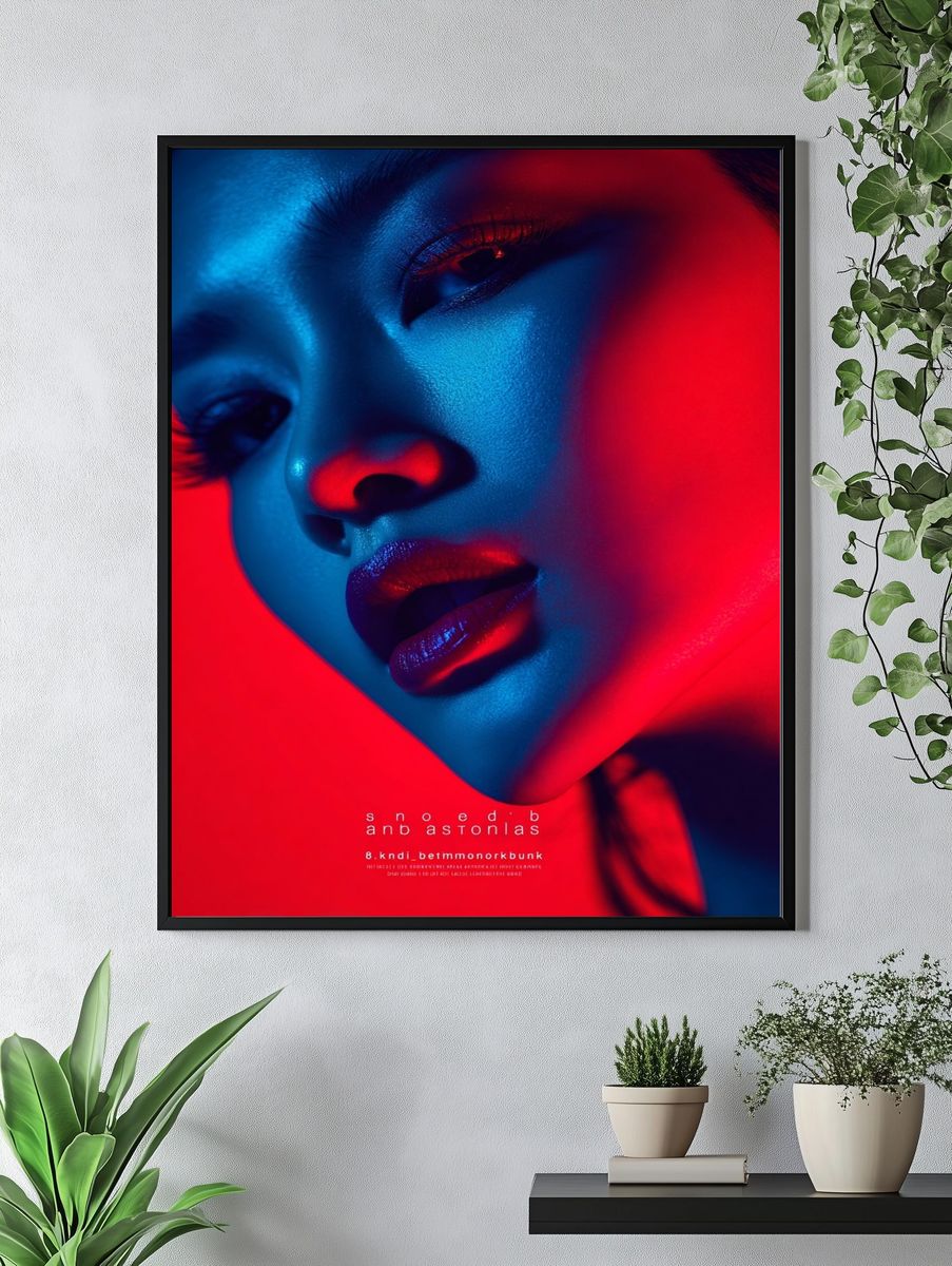 Neon Portrait Fashion Poster. — room view 4