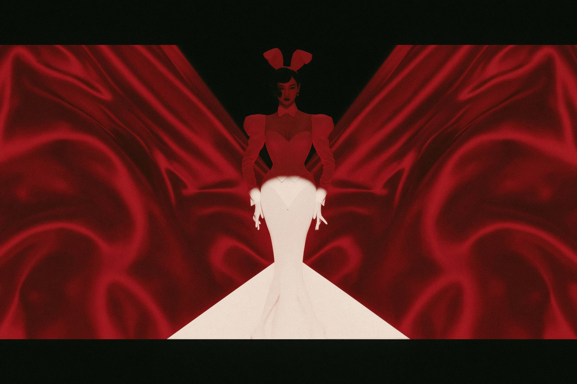 Red Velvet Fashion Silhouette Poster. poster — fashion art