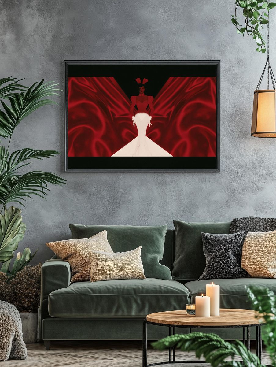 Red Velvet Fashion Silhouette Poster. — room view 4